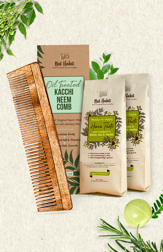 Dual Tooth Comb & Henna Paste コンボパック × 3
