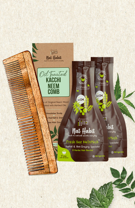 Dual Tooth Comb & Men's NutriMask コンボパック3点入り