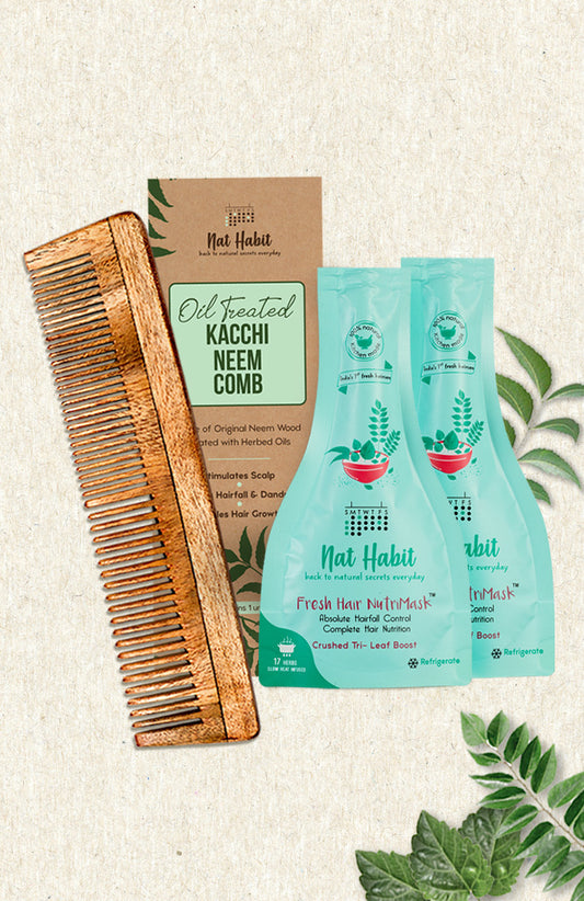 Dual Tooth Comb & TriLeaf NutriMask コンボ 3点セット