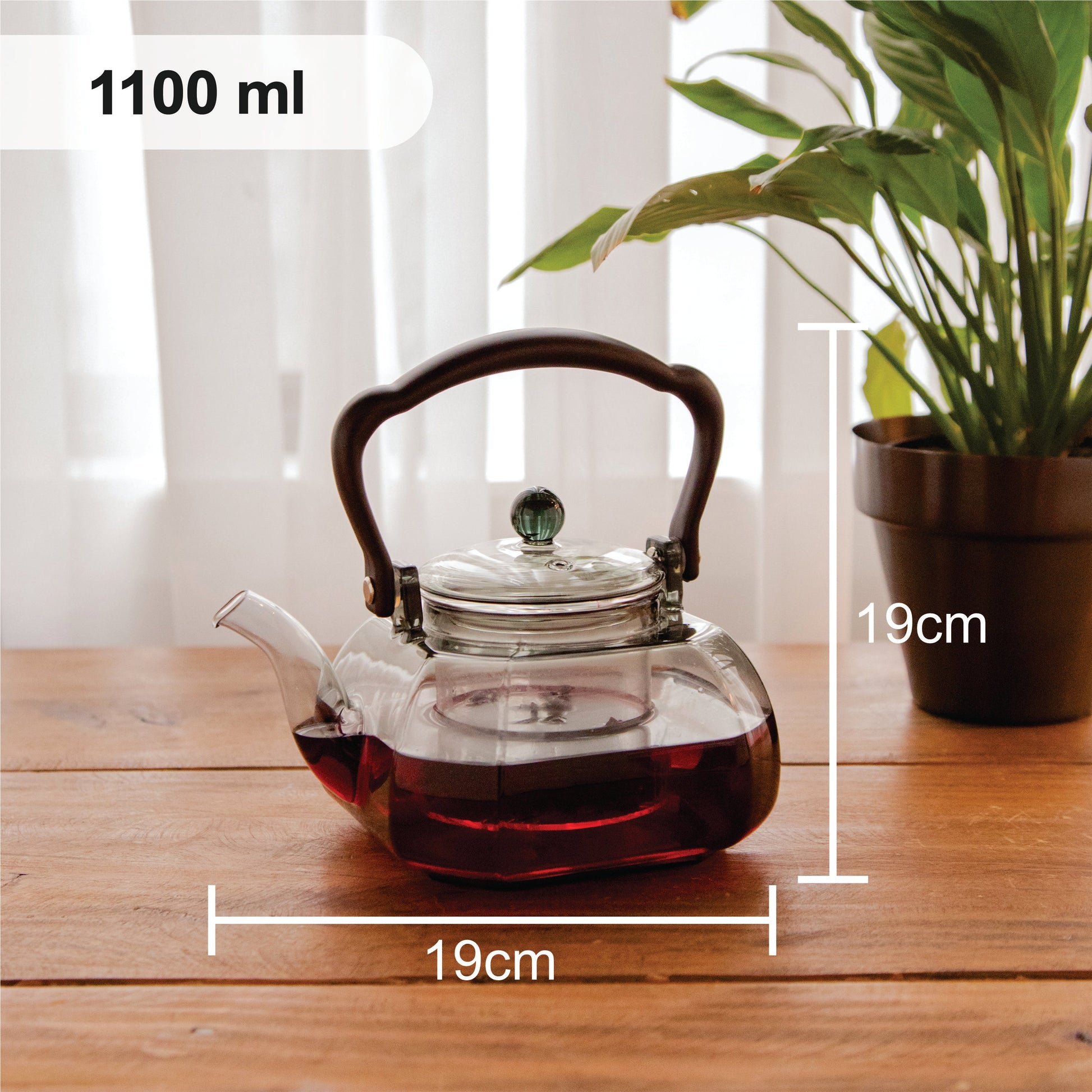 Octavius DuskGlow Borosilicate Glass Kettle – 1100 ml 1100ml
