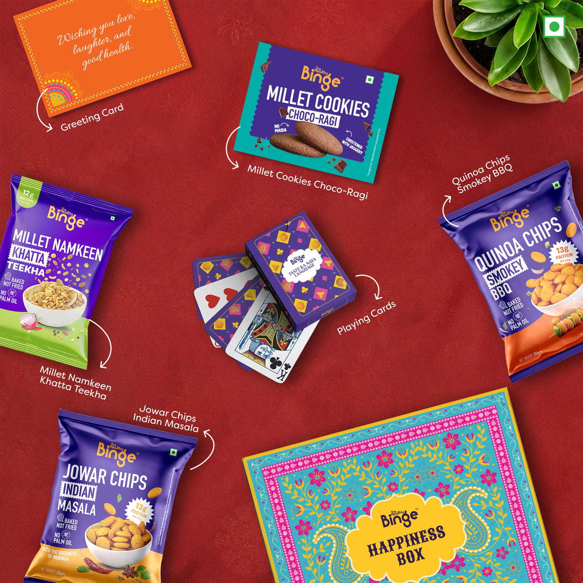 【The Healthy Binge】THB Diwali Classic Happiness Box｜ディワリ クラシック ハピネスボックス（ミレットスナック詰め合わせ）