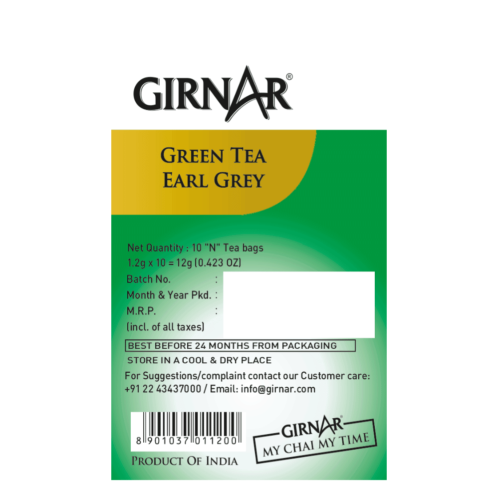 Green Tea Bags - Earl Grey 10 Tea Bags