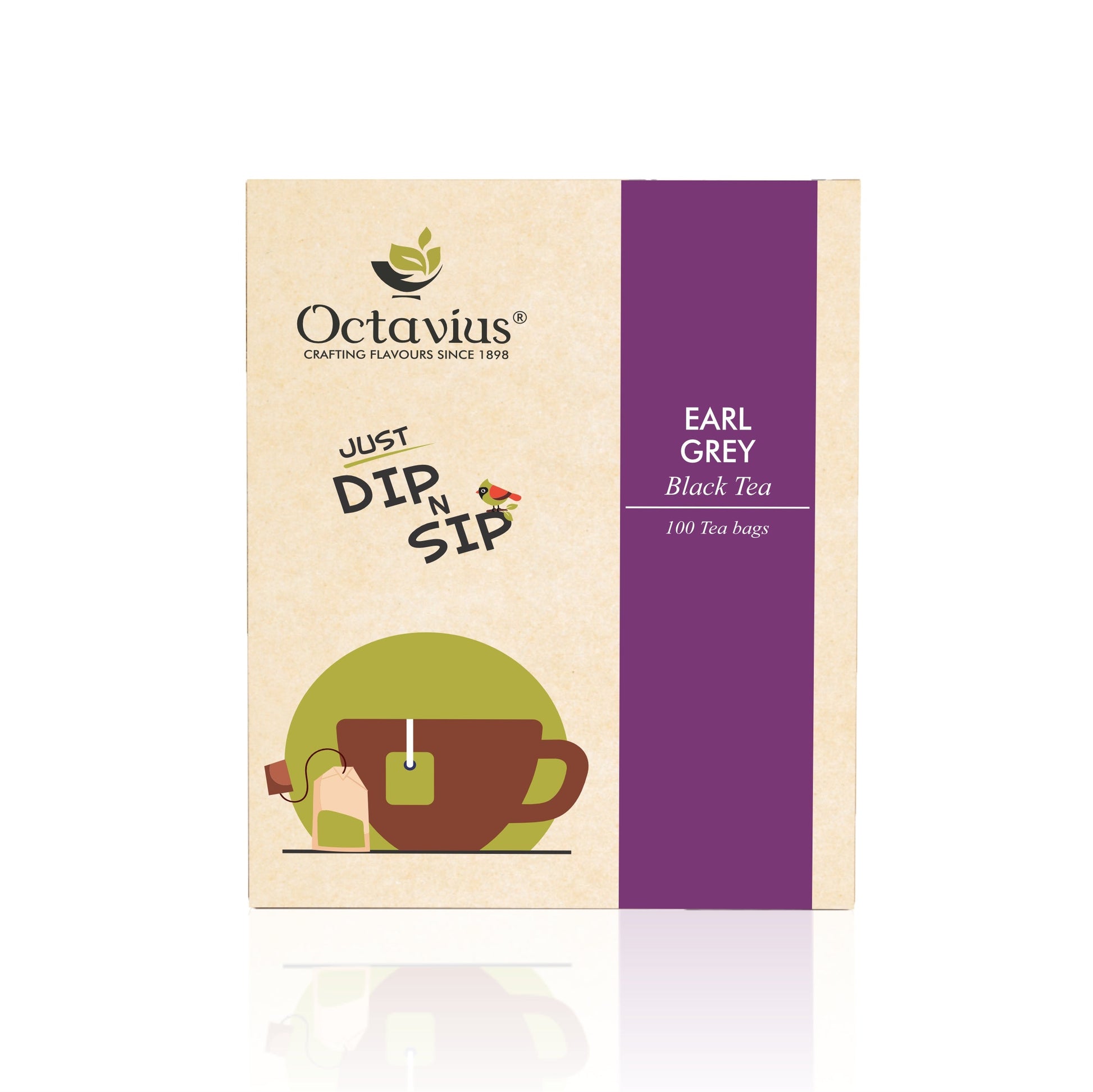 Octavius Earl Grey Black Tea Enveloped Tea Bags Economy Pack -100 Teabags 100teabags