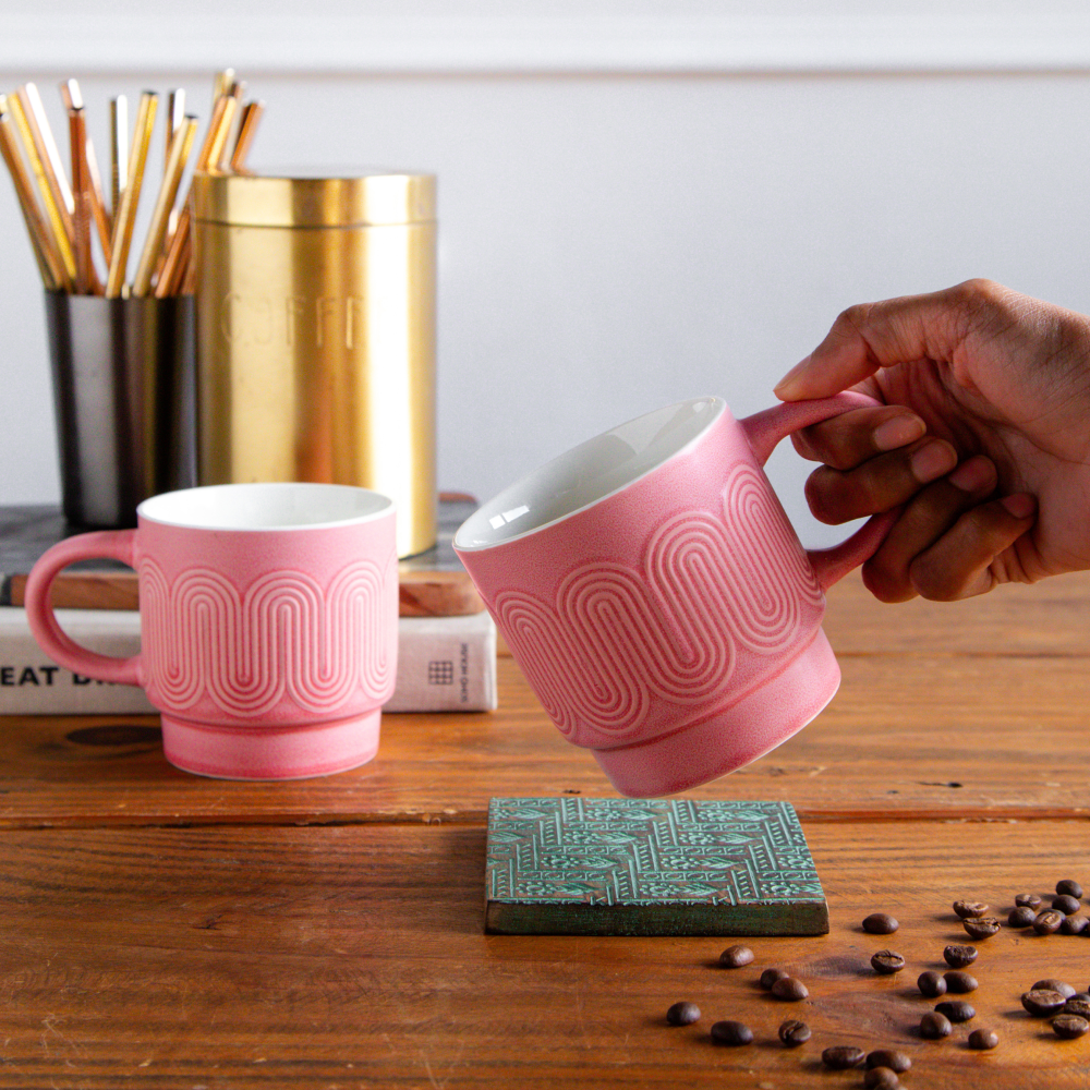 Waveform Collection – Rose Tide Coffee Mug (Set of 2) – 380 ml 380ml