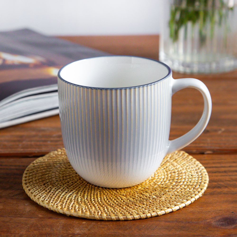 Aura Lines Blue Mist Coffee Mug (Set of 2) – 350 ml 350ml
