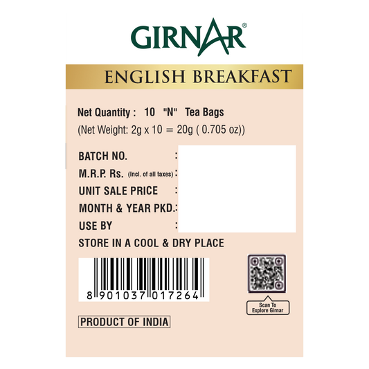 Black Tea Bags - English Breakfast 10 Tea Bags