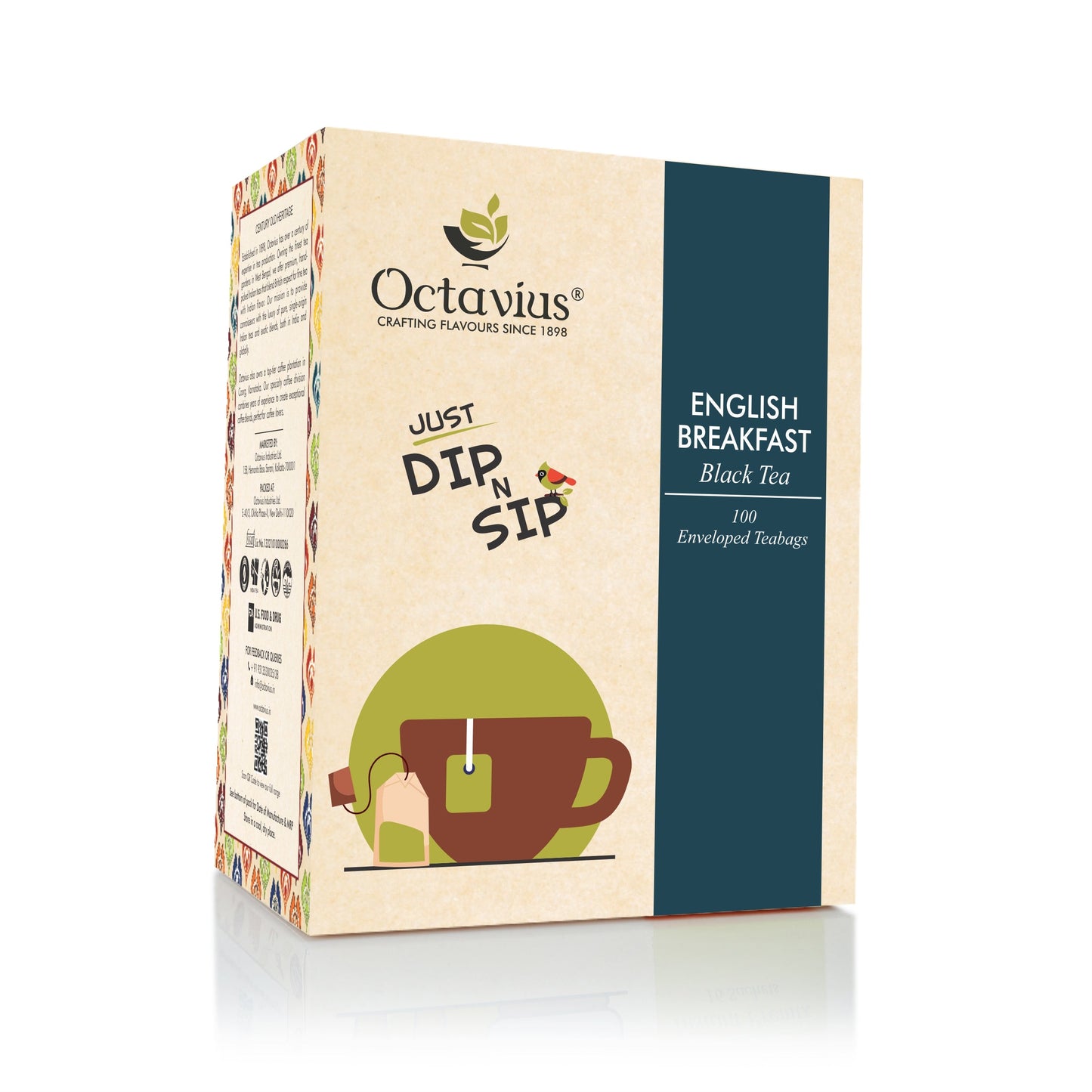English Breakfast Black Tea - 100 Enveloped Tea Bags Economy Pack 550g