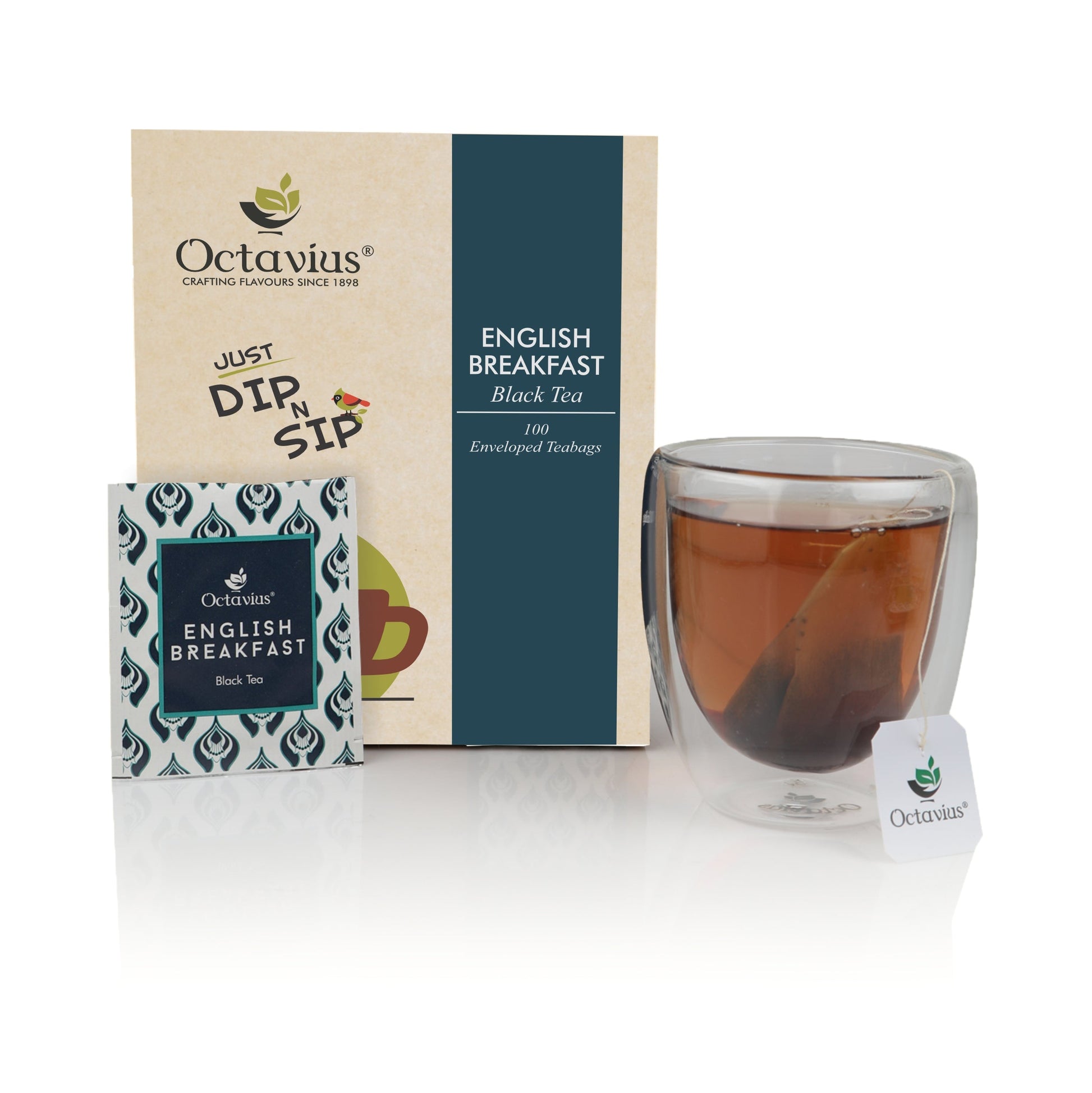 English Breakfast Black Tea - 100 Enveloped Tea Bags Economy Pack 550g
