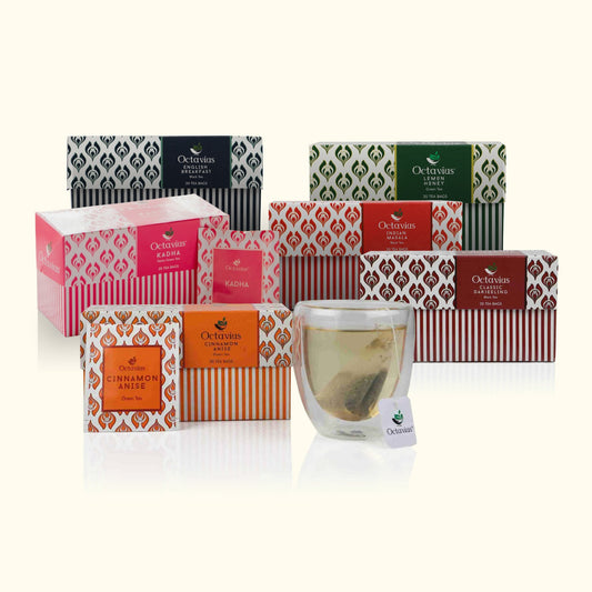 Green & Black Teas Family Pack- Enveloped Teabags (Pack of 6) Pack of 6