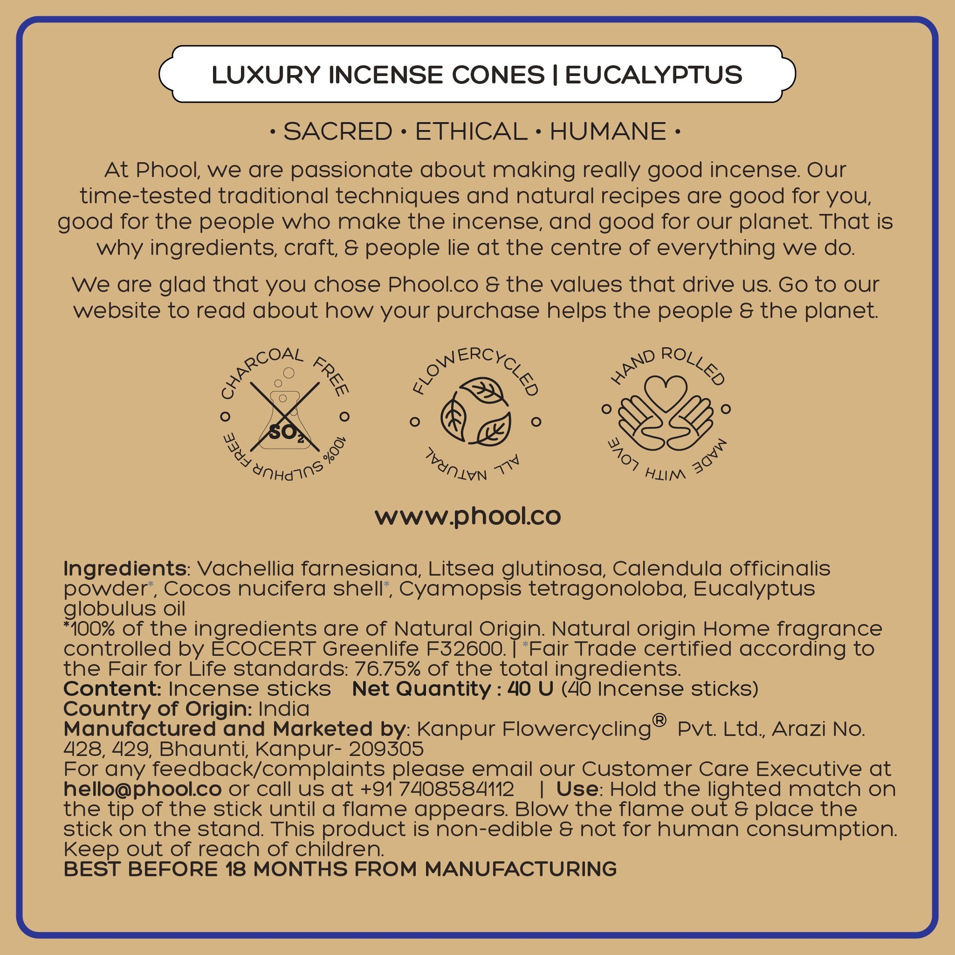 Natural Incense Cones - Eucalyptus