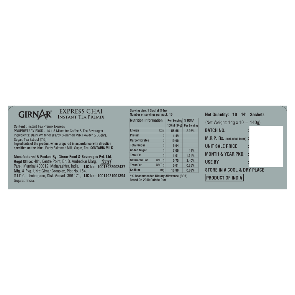 Instant Tea Premix Express 10 Sachets