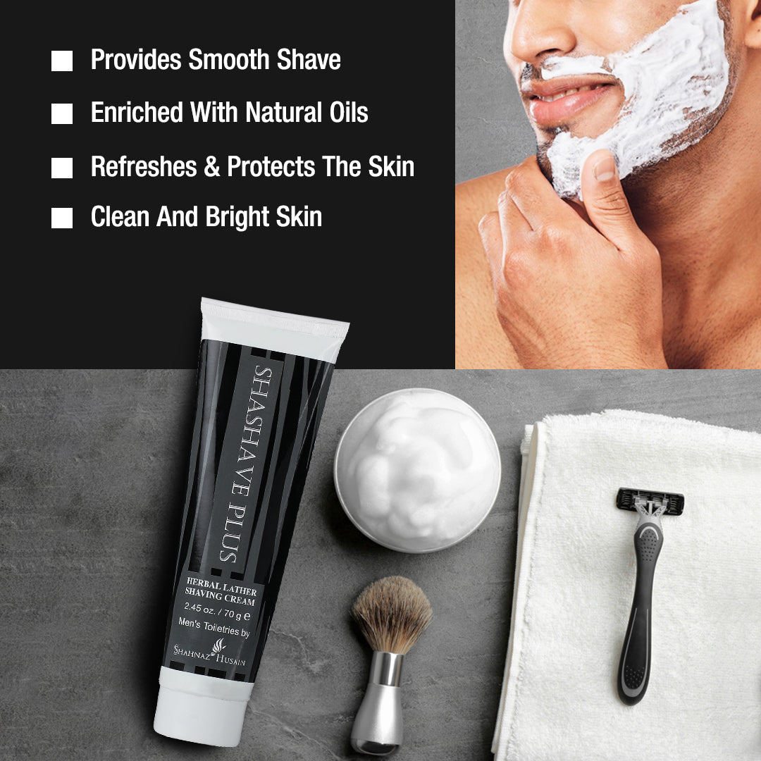Shashave Plus - Herbal Lather Shaving Cream X Pack of Two 140g
