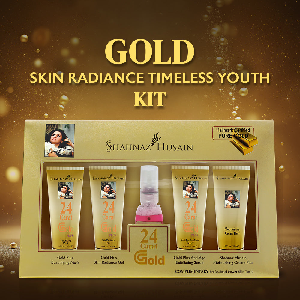 Gold Skin Radiance Timeless Youth 10gx4 Kit (G. Scrub ,G. Gel, M.Cream, G.Mask) FREE-Professional Power Skin Tonic 40g