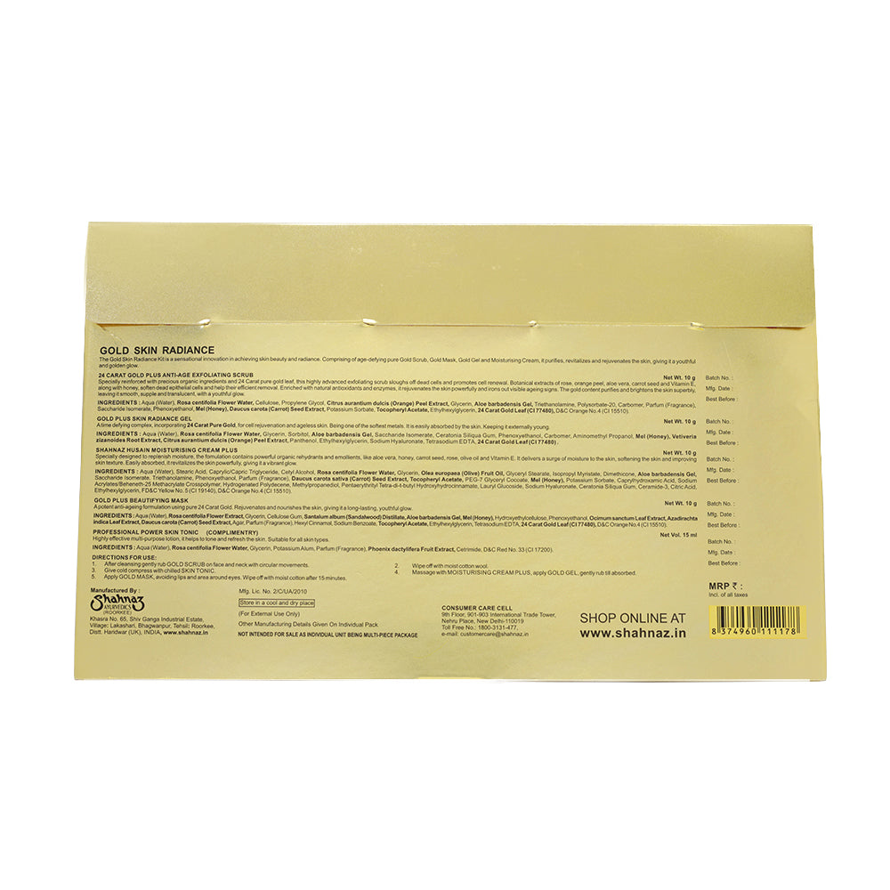 Gold Skin Radiance Timeless Youth 10gx4 Kit (G. Scrub ,G. Gel, M.Cream, G.Mask) FREE-Professional Power Skin Tonic 40g