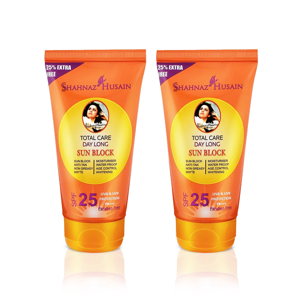 Total Care Day Long Sun Block (SPF 25) 80g + 20g X Pack of Two 200g