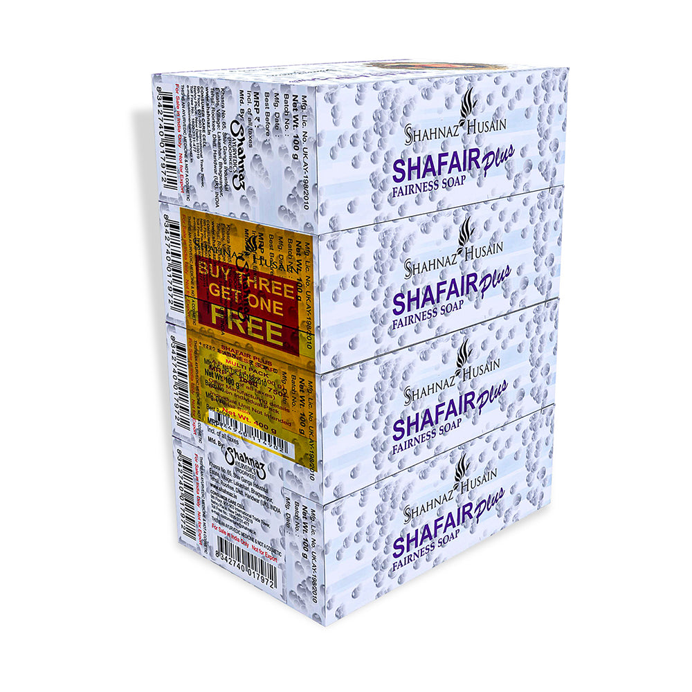 Shafair Ayurvedic Fairness Soap - 100g X 4 - (Buy 3 Get 1 FREE) 400g