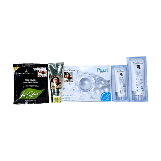 Pearl Naturally Whitening Kit (P.W.P.40gm+P.M.P.100 gm Free Shamoist Plus 50 gm & Colour Veda Natural Hair Colour 50 gm 240g