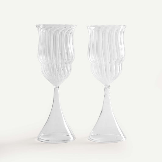 PEACOCK WINE GLASSES (SET OF 2) 8.5(長さ) x 8.5(幅) x 20.3(高さ); 直径: 8.5