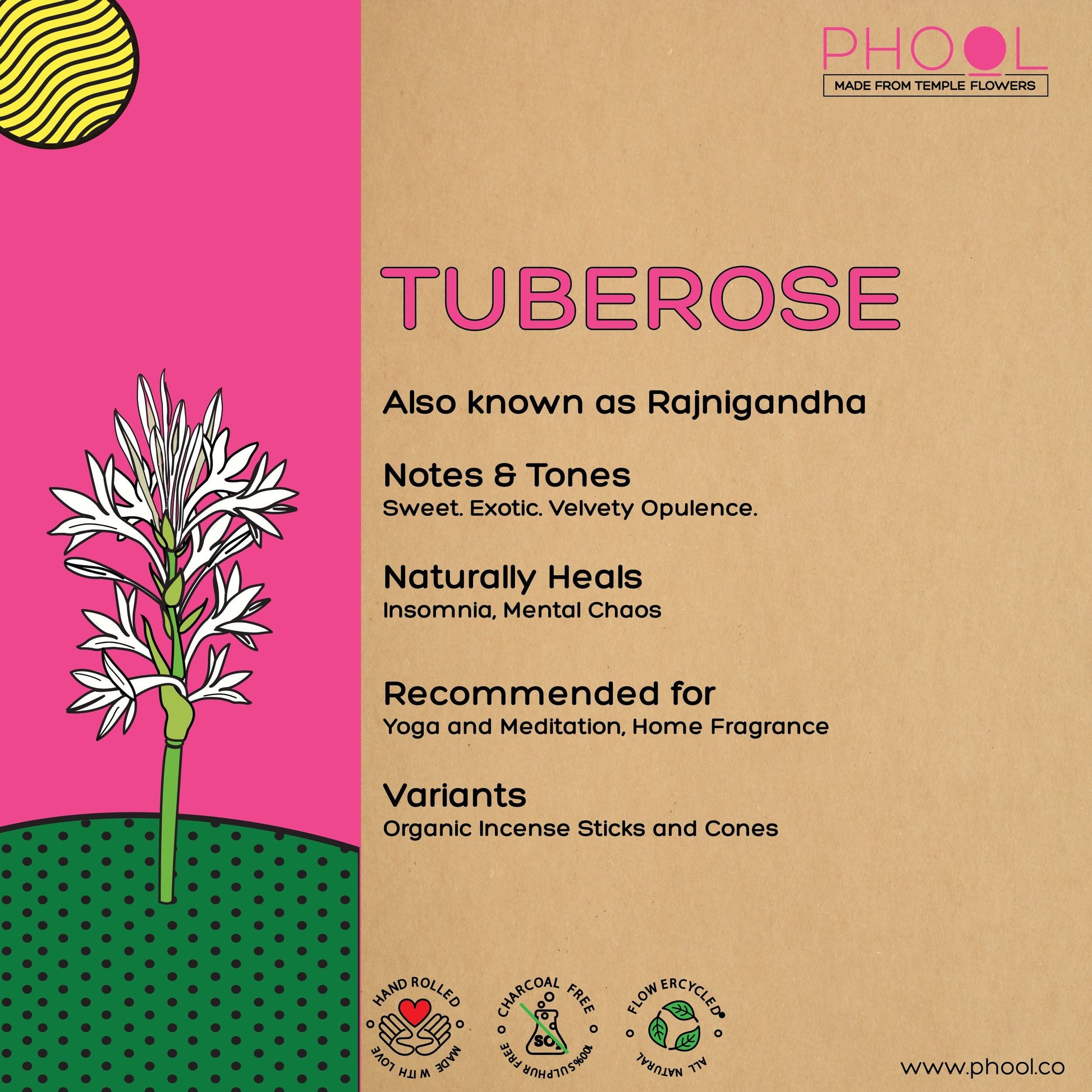 Natural Incense Cones - Tuberose
