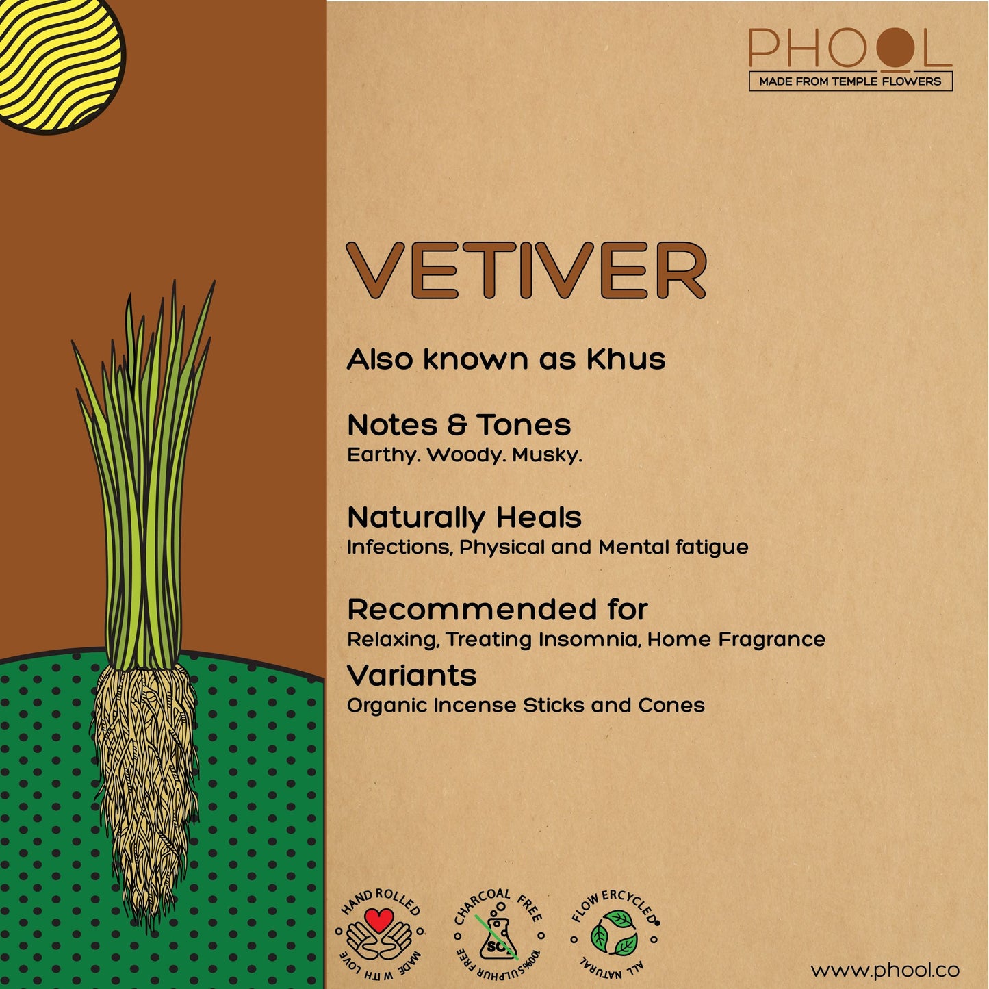 Natural Incense Cones - Vetiver