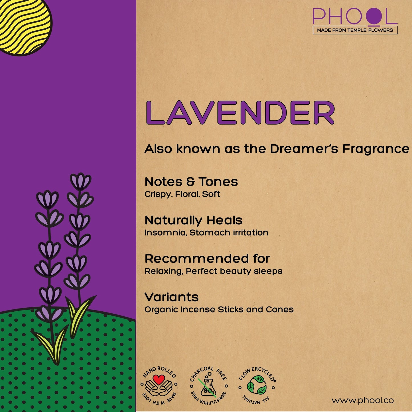 Natural Incense Cones - Lavender