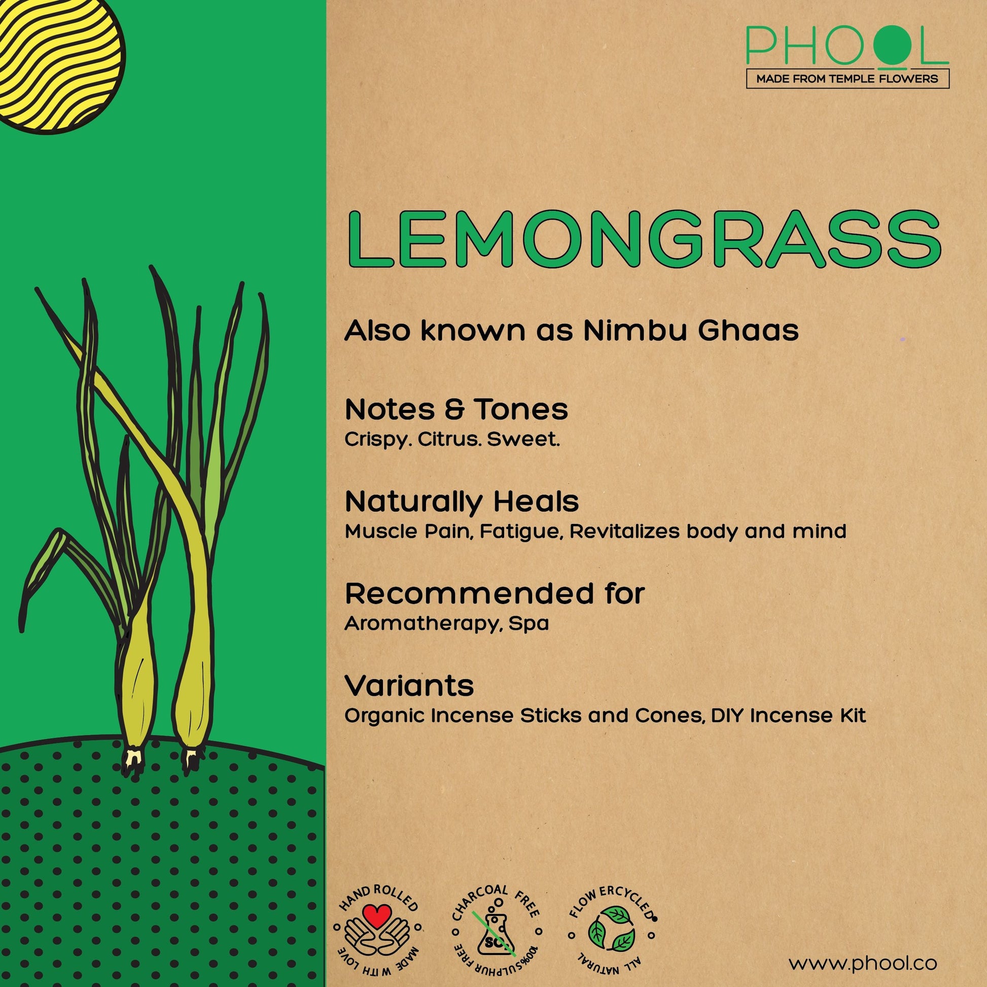 Natural Incense Cones - Lemongrass