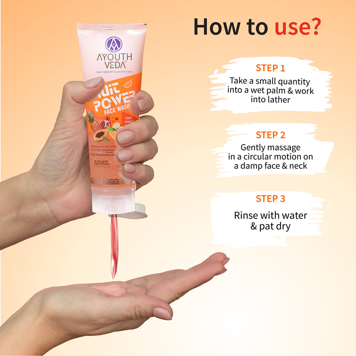Fruit Power Face Wash Gel | With 5 Fruit Juices, Aloe Vera & Coconut Water | Refreshing Cleanser That Removes Dirt, Improves Skin Texture & Natural Glow | For All Skin Types | Net Qty - 100ml - Single 100ml