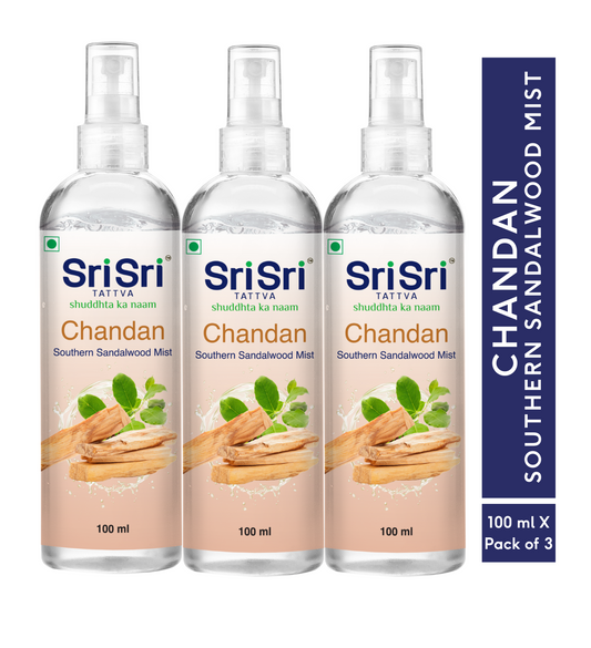 Chandan - Southern Sandalwood Mist | Keep Your Skin Calm And Refreshed | Cleanser, Moisturiser, Toner, Fragrance | Spray Bottle |  100 ml x Pack of 3 100mlx3