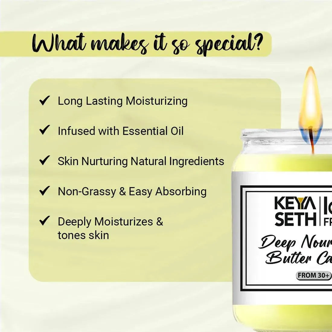 Lab Fresh Deep Nourishing Butter Candle - From 30+ Enriched with Bakuchi & Neroli Oil, Prevents Acne, Wrinkles, Ageing & Dry Skin