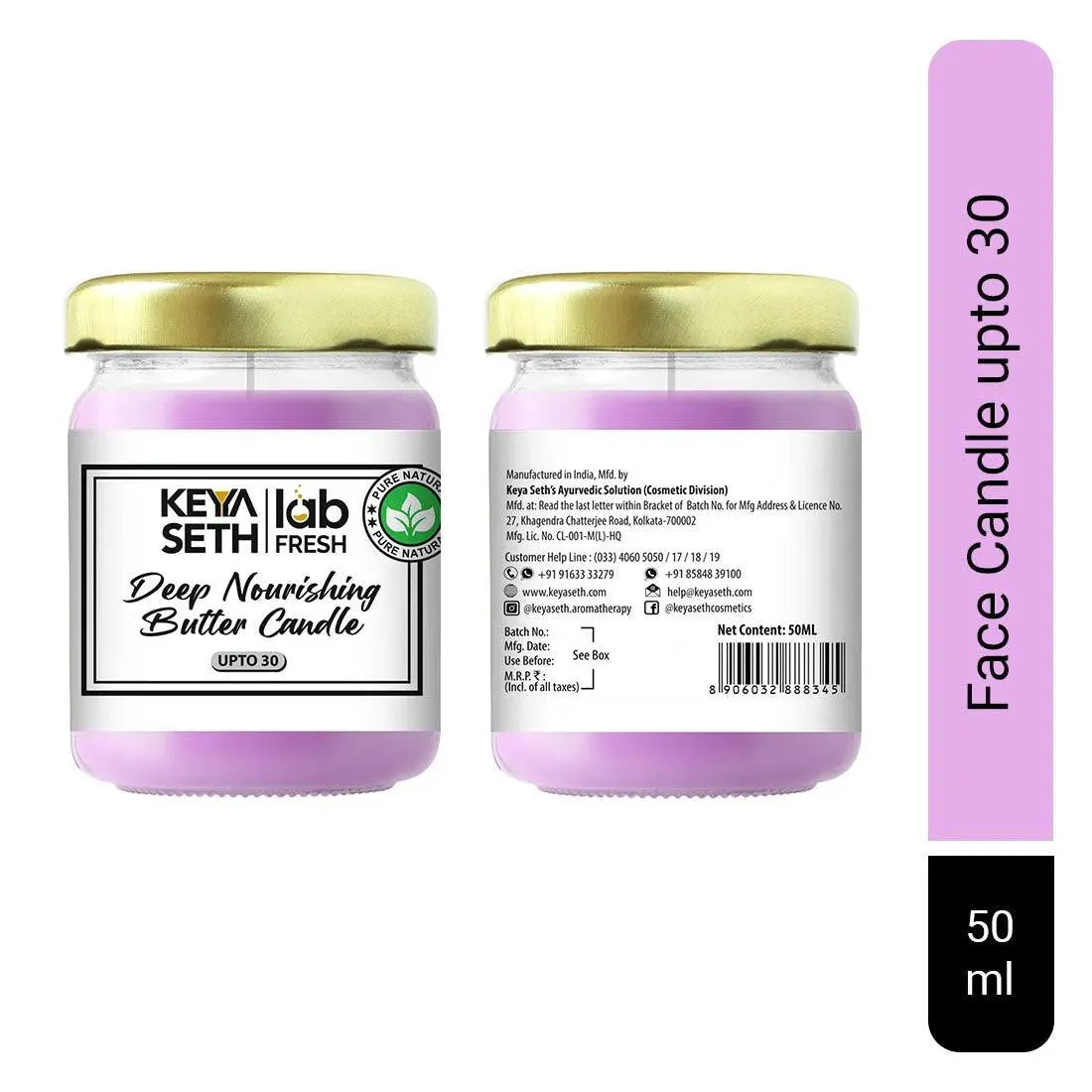 Lab Fresh Deep Nourishing Butter Candle - Upto 30 Enriched with Jojoba & Neroli Oil, Prevents Stretch Marks, Fine Lines, Wrinkles, Dry & Mature Skin 1g
