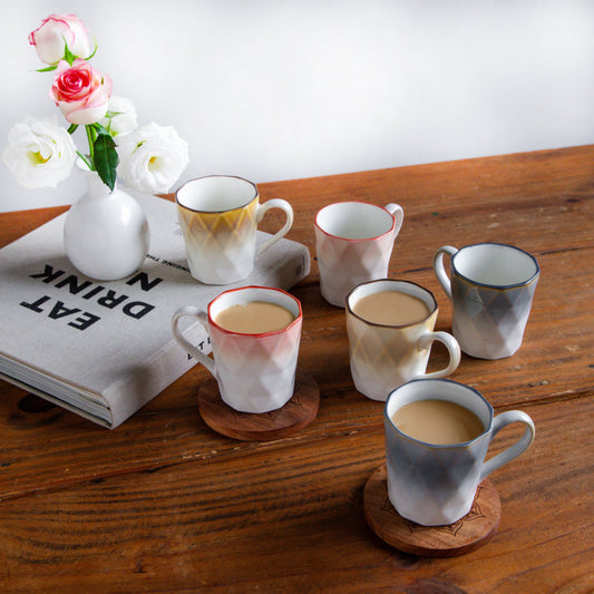Facet Glow Teacup Set (6 pcs) – 180 ml each 6pcs