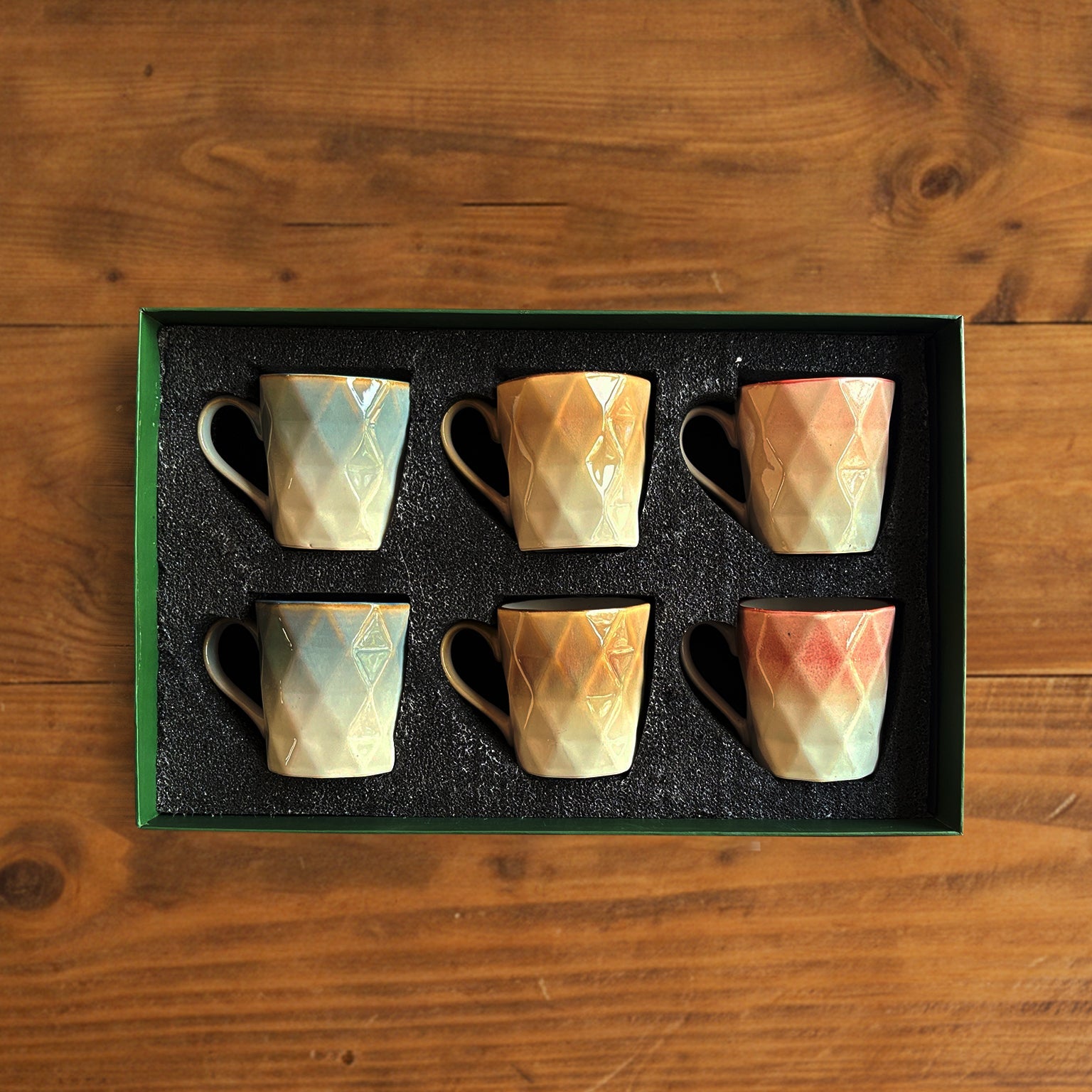 Facet Glow Teacup Set (6 pcs) – 180 ml each 6pcs