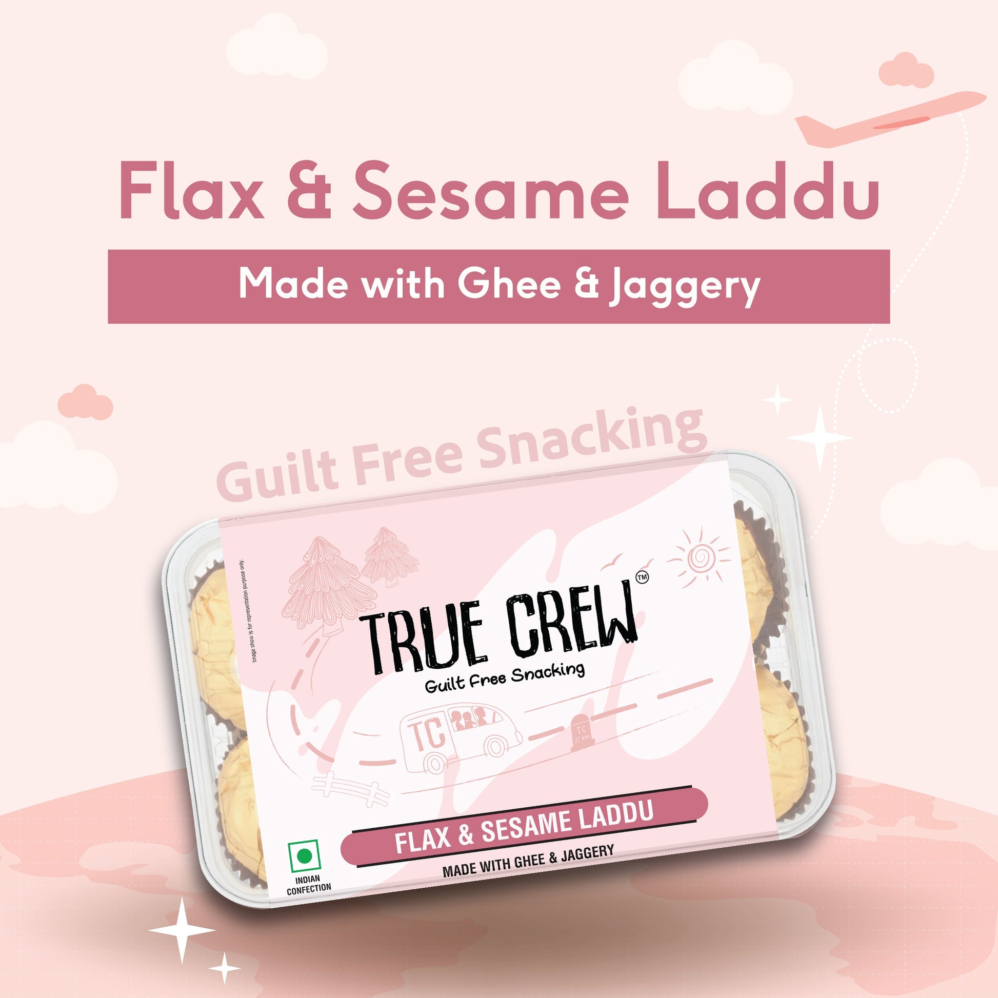 TRUE CREW - Flax & Sesame Laddu, 180 g 180g