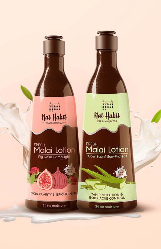 Aloe Sauf & Fig Rose Malai Lotion 250ml × 2