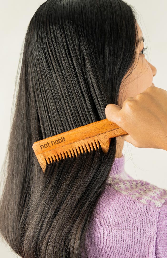 Fine Tooth Kacchi Neem Comb 2個セット