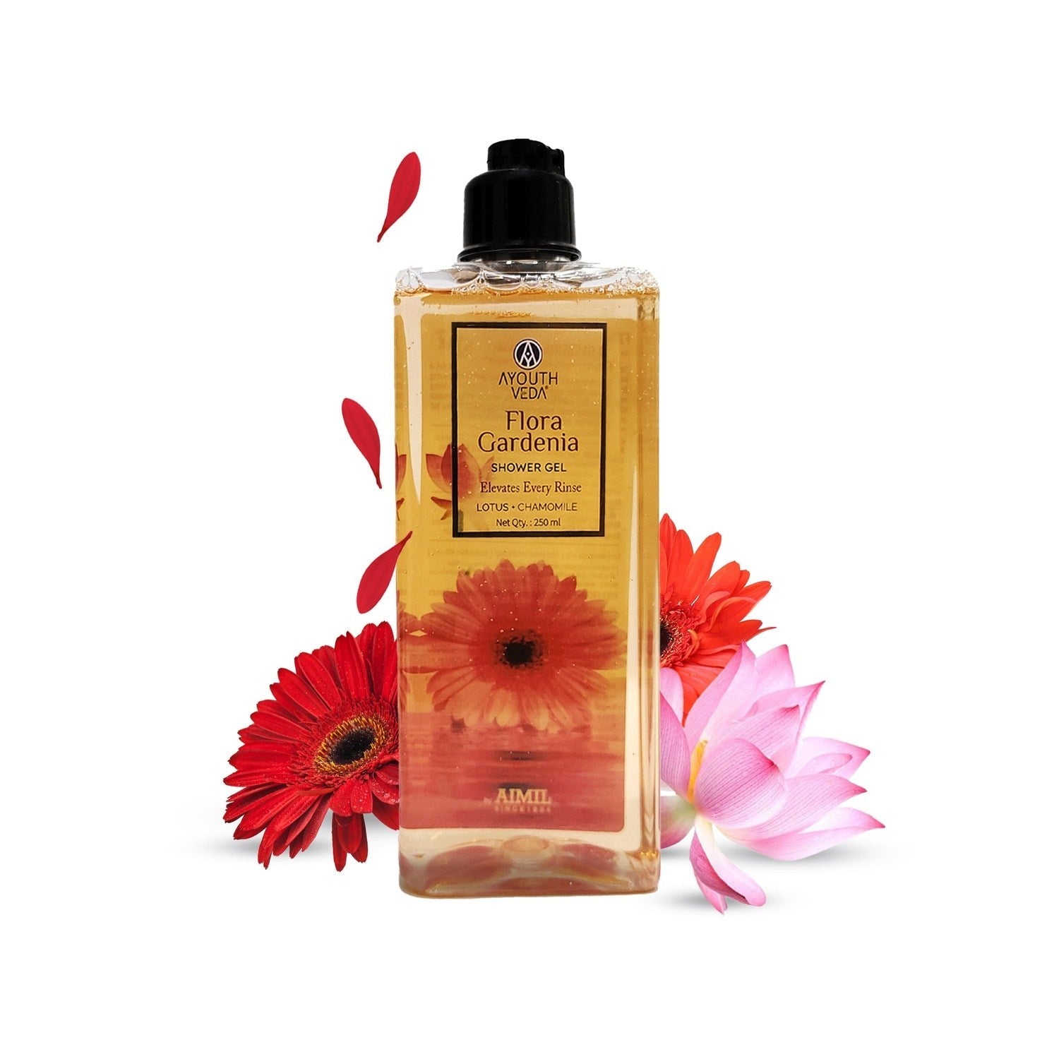 Flora Gardenia Shower Gel for Women & Men | With Chamomile, Lotus & Butea for Skin Rejuvenation & Relaxation | For All Skin Types | (250 ml) 250ml