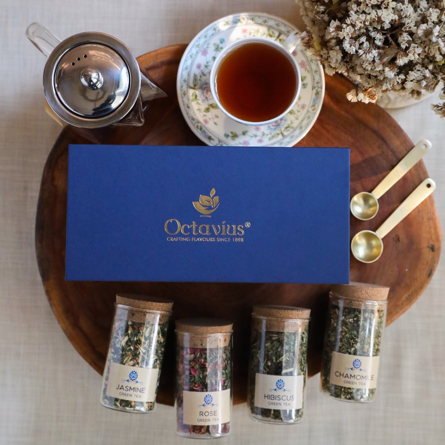 Tea Time Treasure-Floral Infusions (4 Assorted Loose Leaf Green Teas) 870g