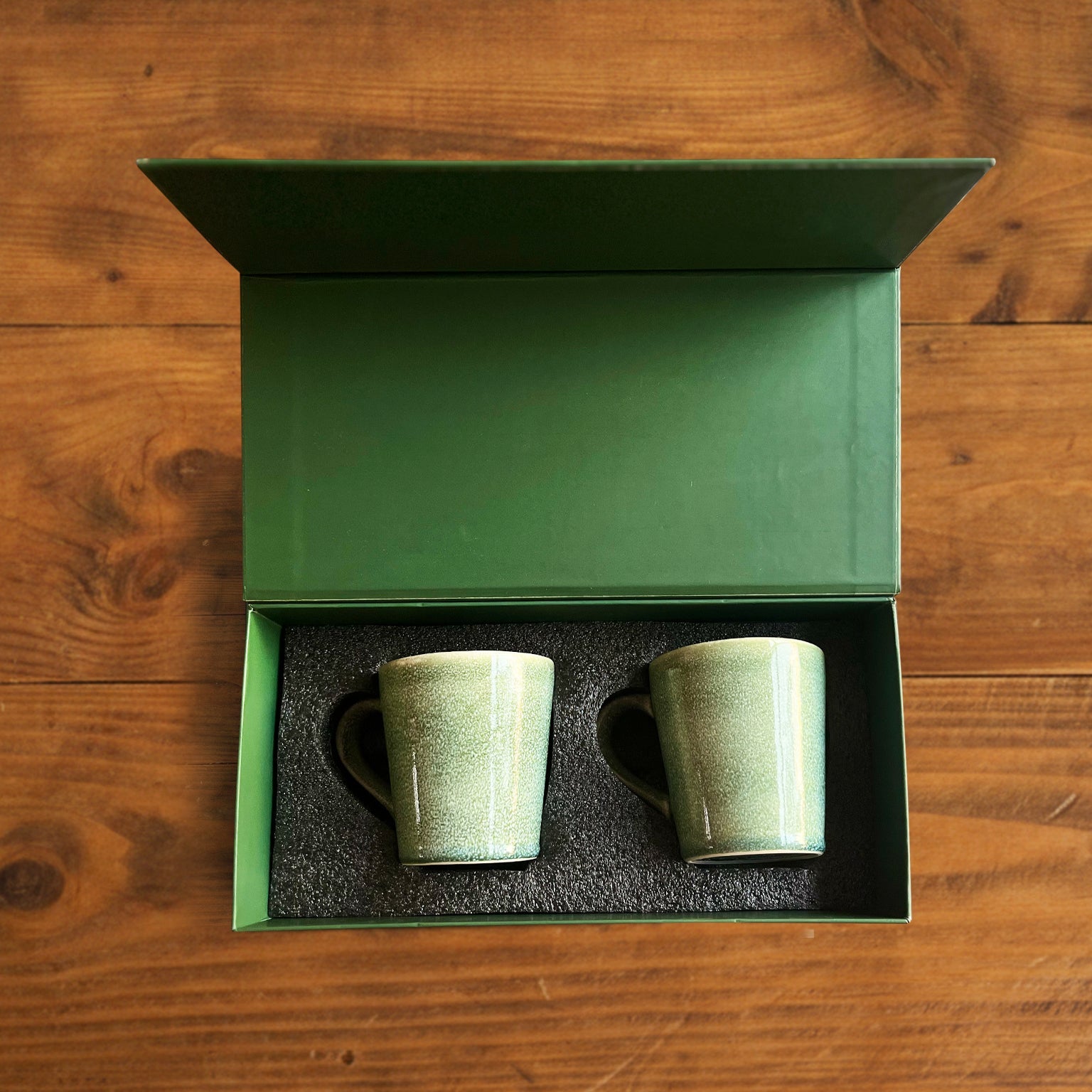 Forest Mist Hand-Painted Ceramic Mug – 300 ml (Set of 2) 300ml