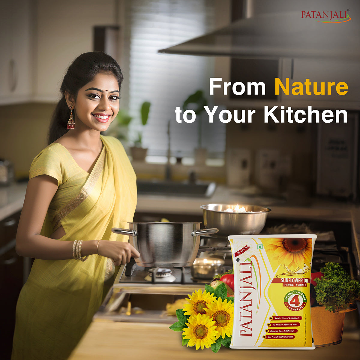 Patanjali Sunflower Oil (Pouch)