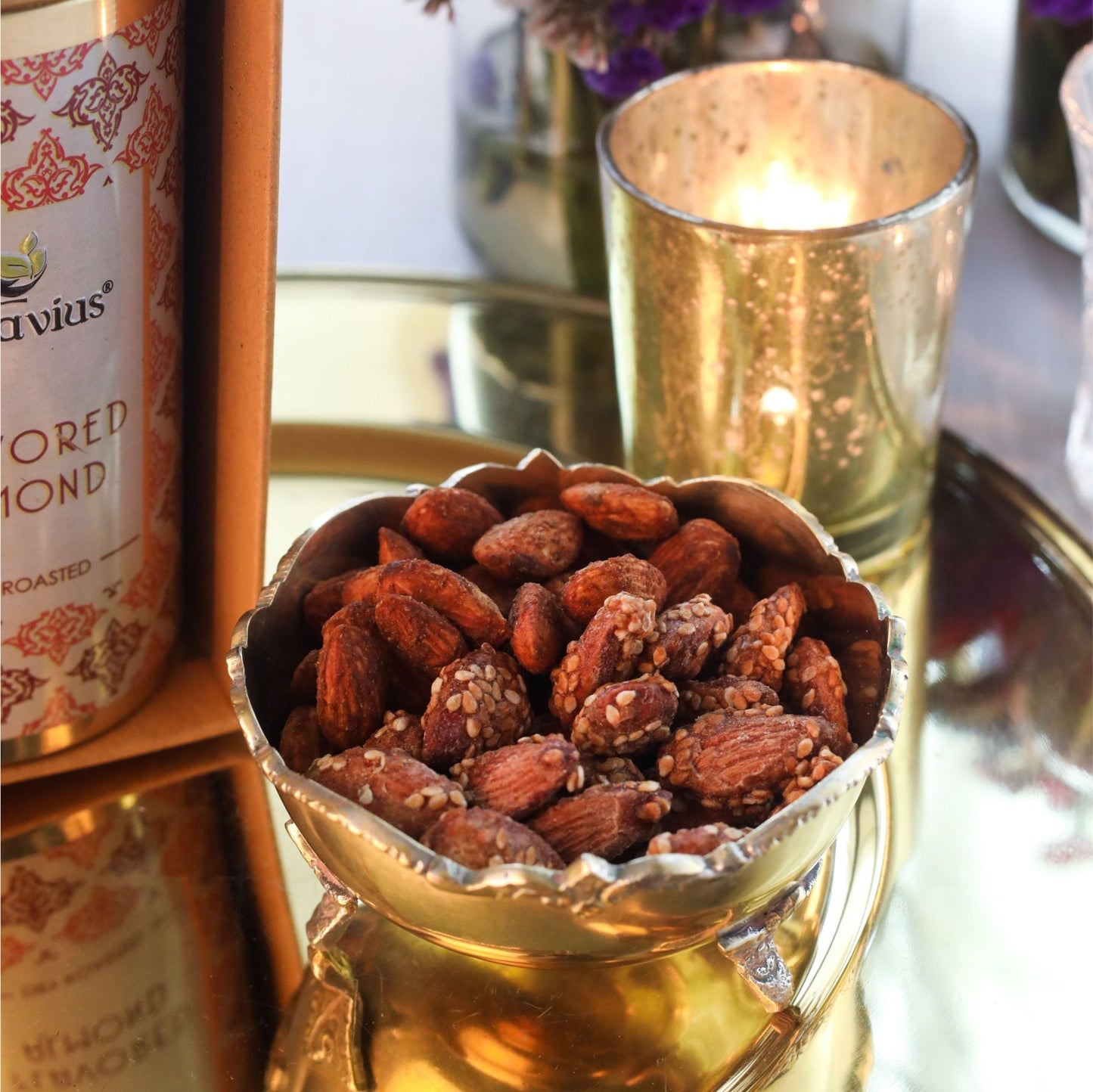 Gourmet Flavoured Almonds-Caramel & Paprika (2 Tins) 840g