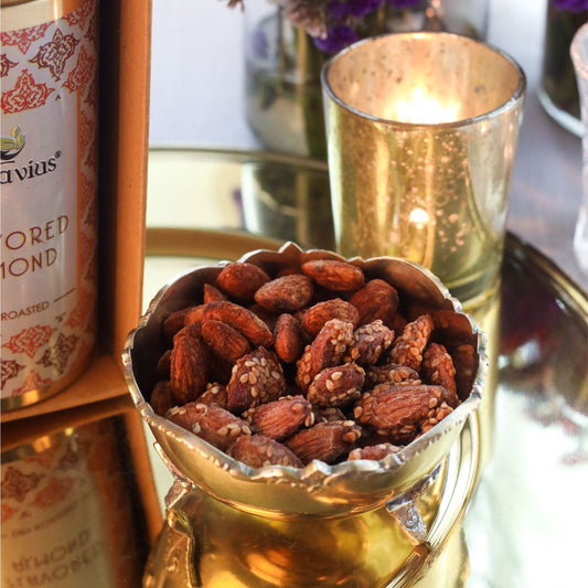 Gourmet Flavoured Almonds-Caramel & Paprika (2 Tins) 840g