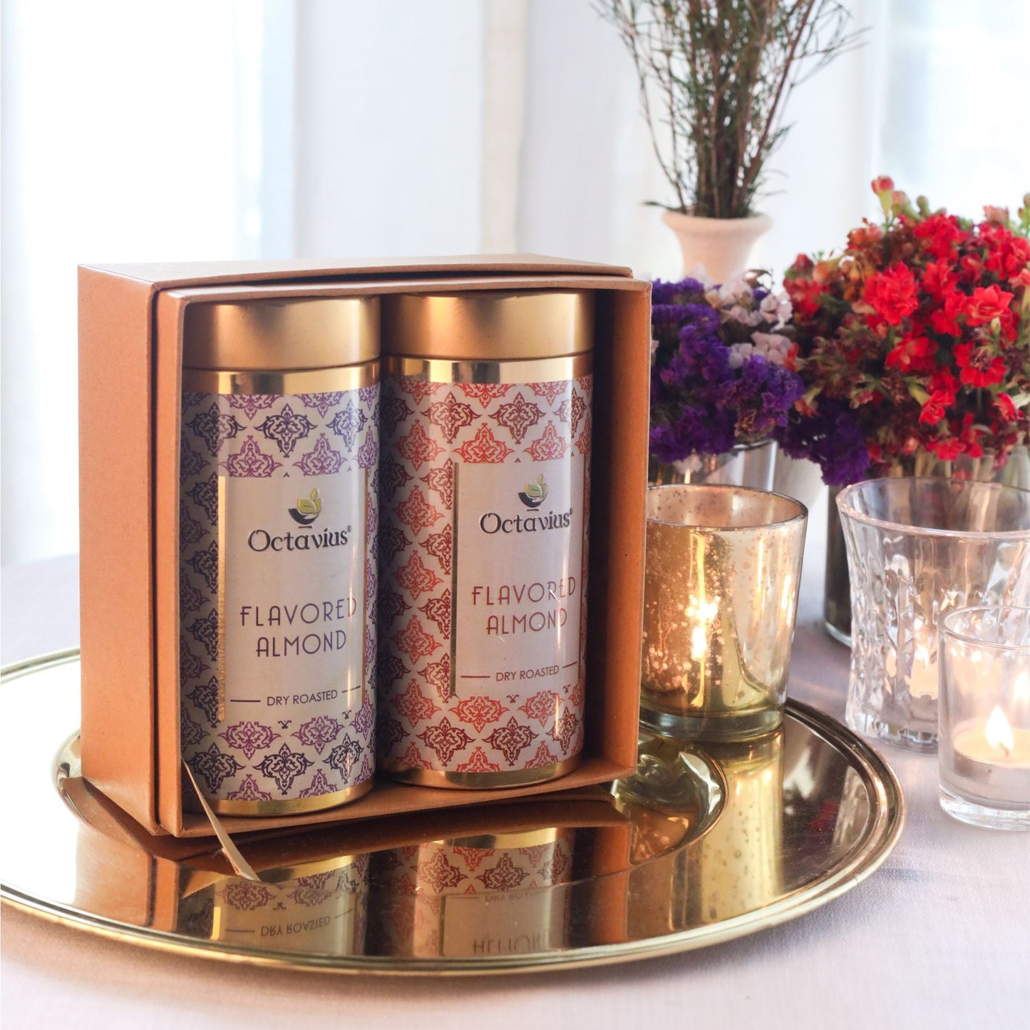 Gourmet Flavoured Almonds-Caramel & Salted  (2 Tins)