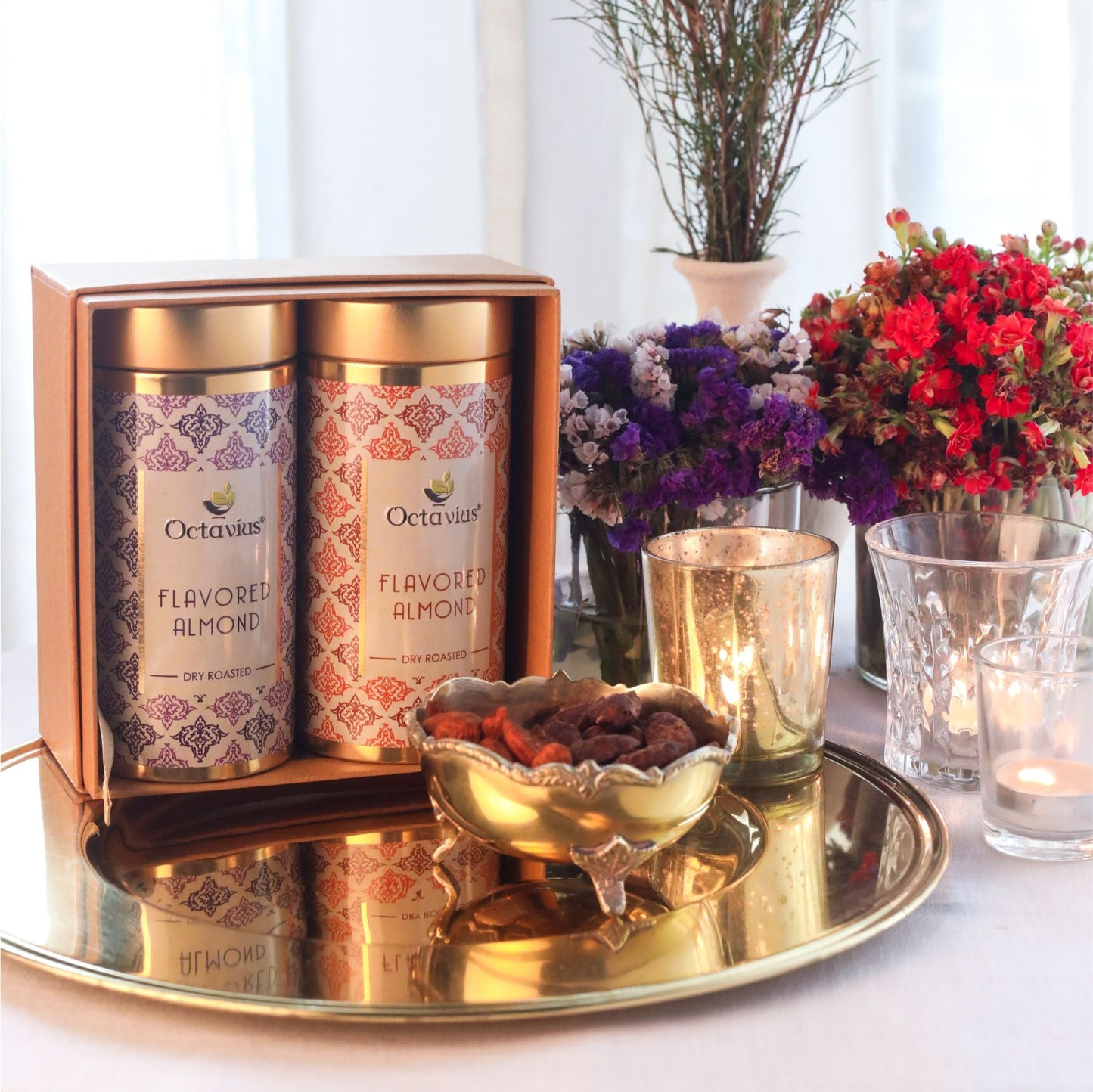 Gourmet Flavoured Almonds-Chocolate &  Paprika (2 Tins) 760g