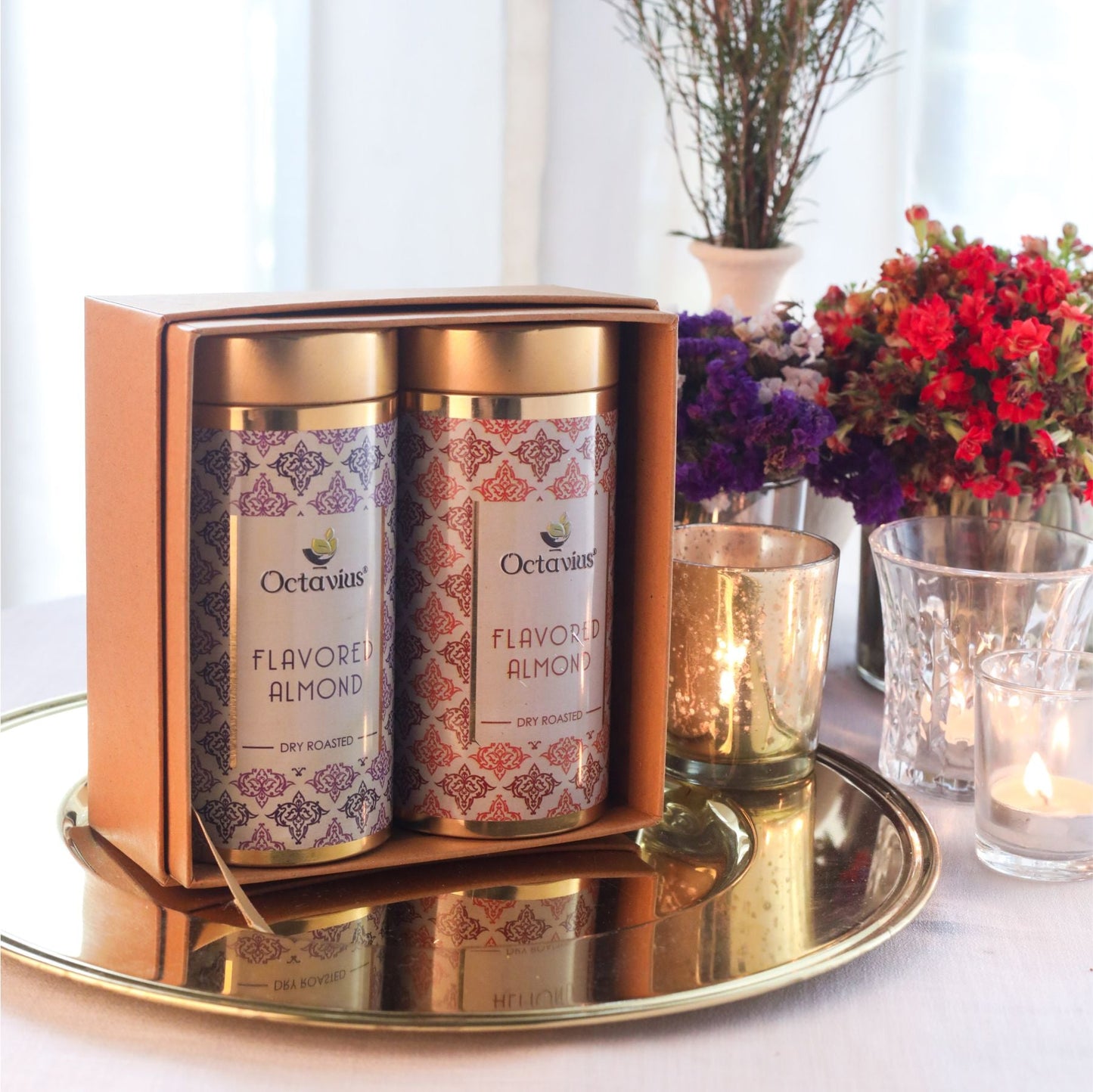 Gourmet Flavoured Almonds-Chocolate &  Paprika (2 Tins) 760g