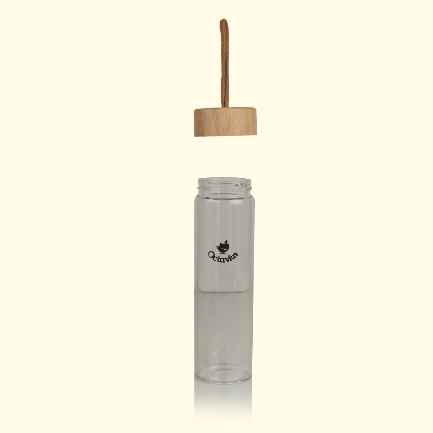 Borosilicate Glass Bottle With Wooden Cap - 600ML 600ml