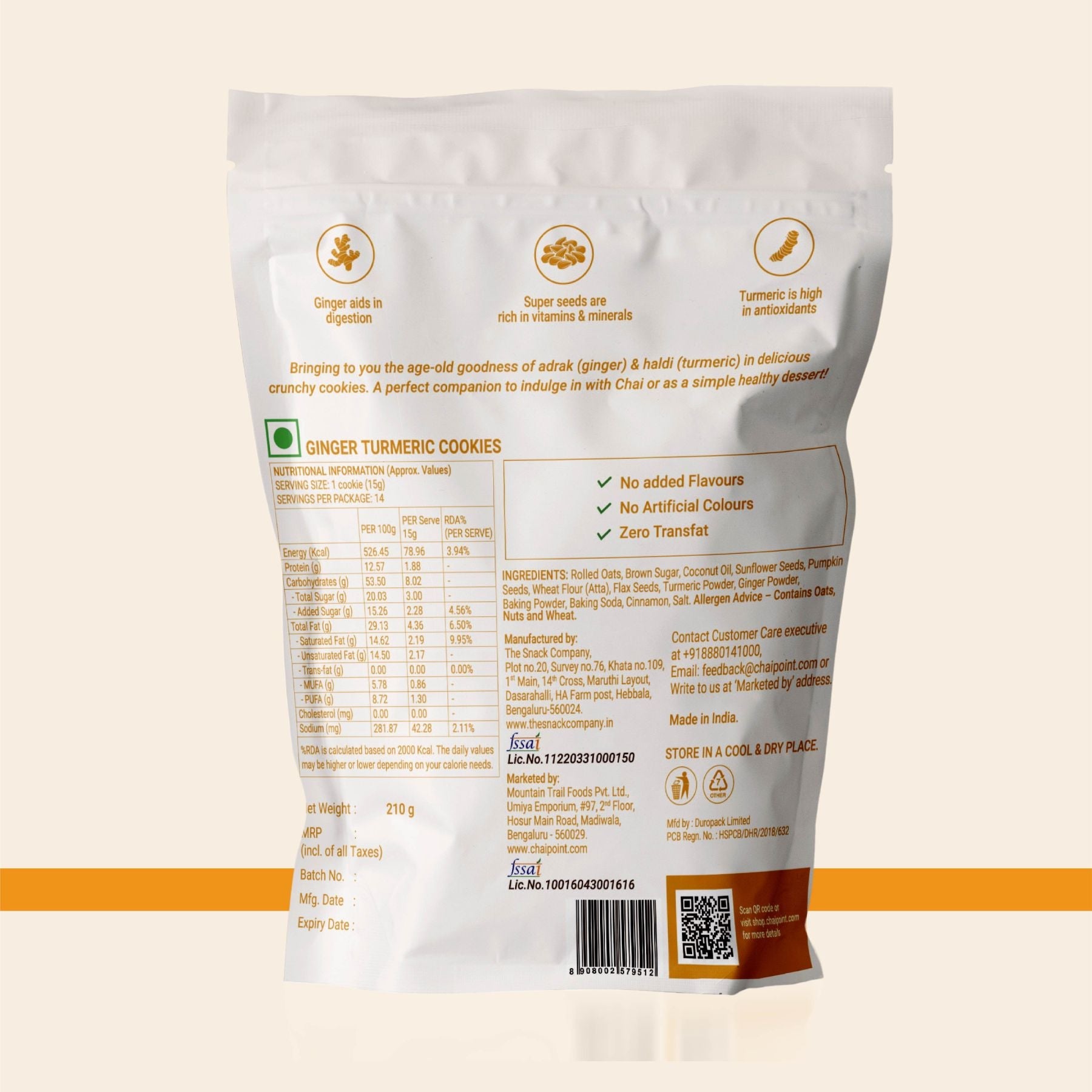 Ginger Turmeric Cookies - Pack of 2 Pack of 2