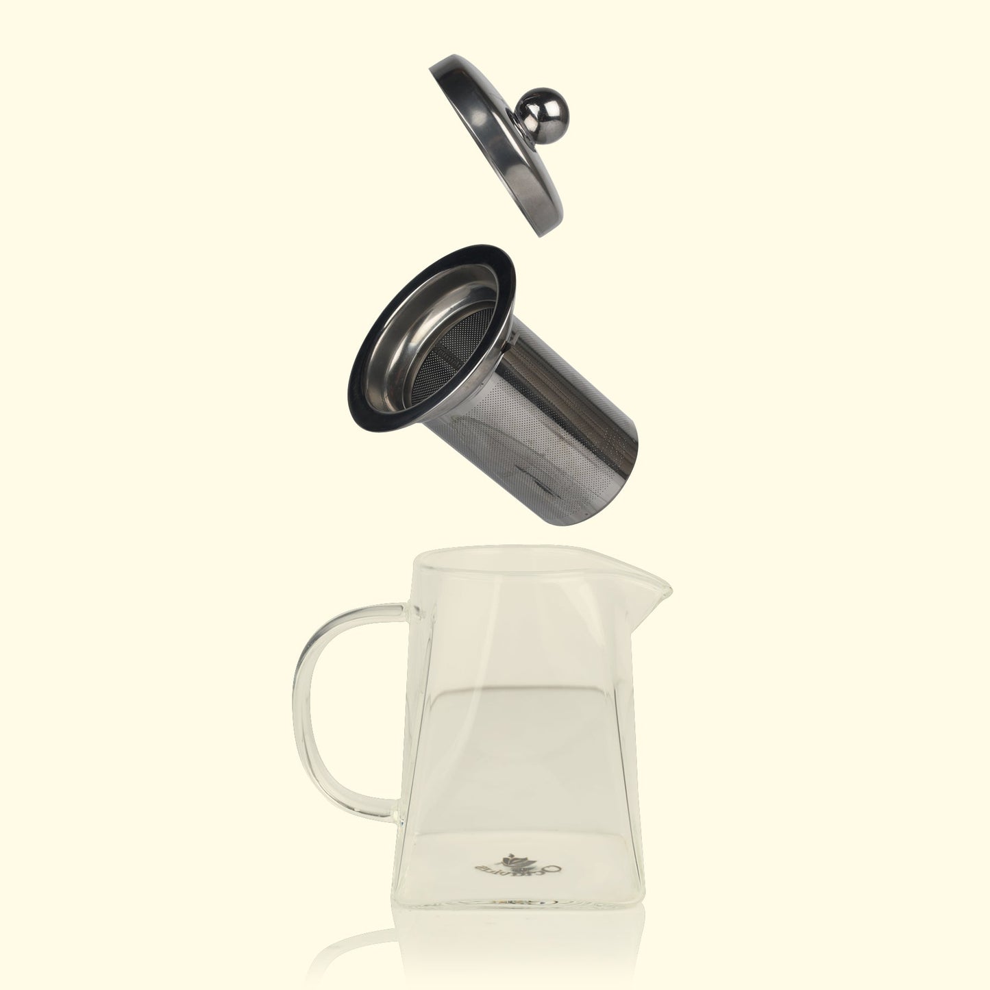 Pyramid Shaped Borosilicate Glass Kettle With Steel Infuser 500ml
