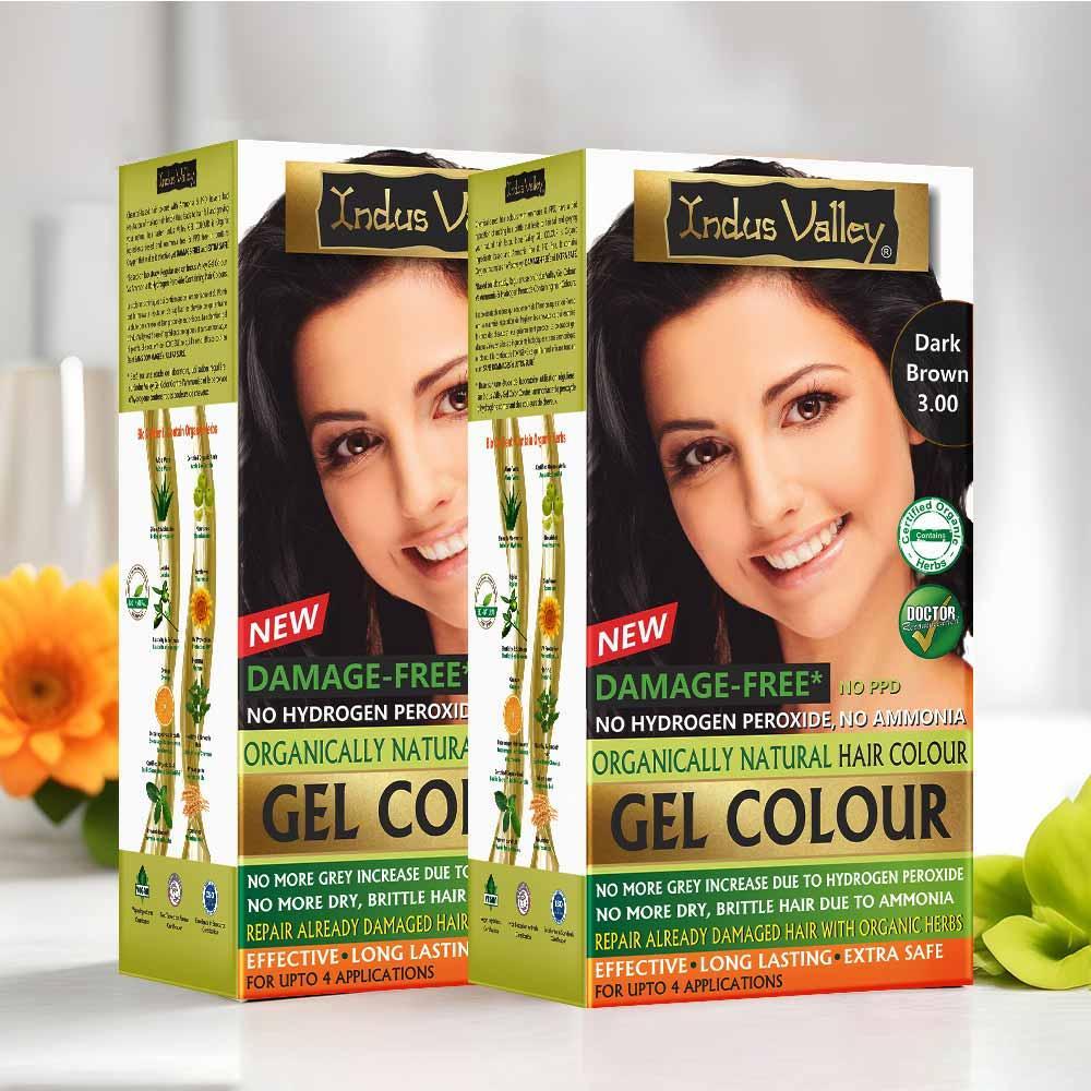 Natural Hair Colour | Damage Free Gel Hair Color For Women & Men | No Harmful Chemicals, Long Lasting, Safe & Gentle - Available in 6 Shades - (400ml + 40g) (Pack of 2) 400ml