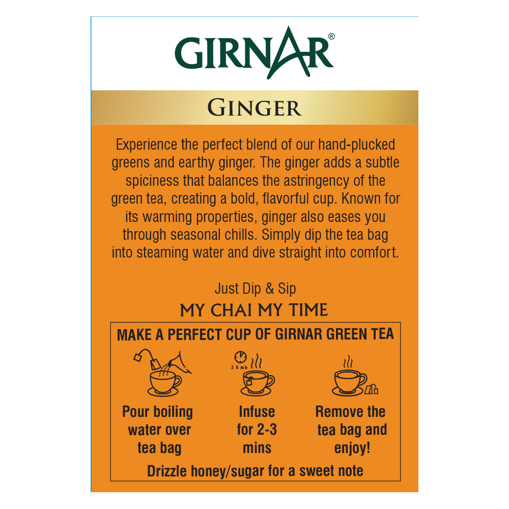 Green Tea Bags - Ginger 25 Tea Bags