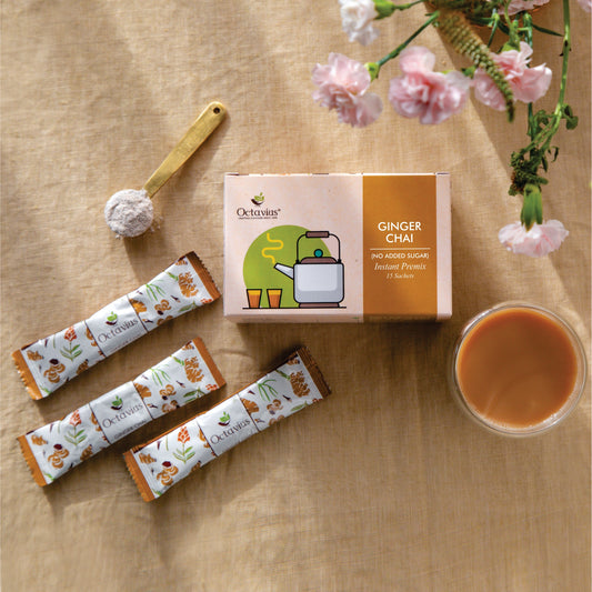 Ginger Chai Instant Premix  ( No added Sugar ) 15 Sachets